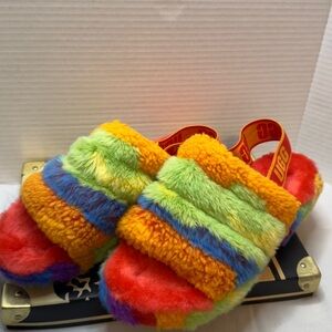 UGG Fluff Yeah Slide Cali Collage,Sz 9